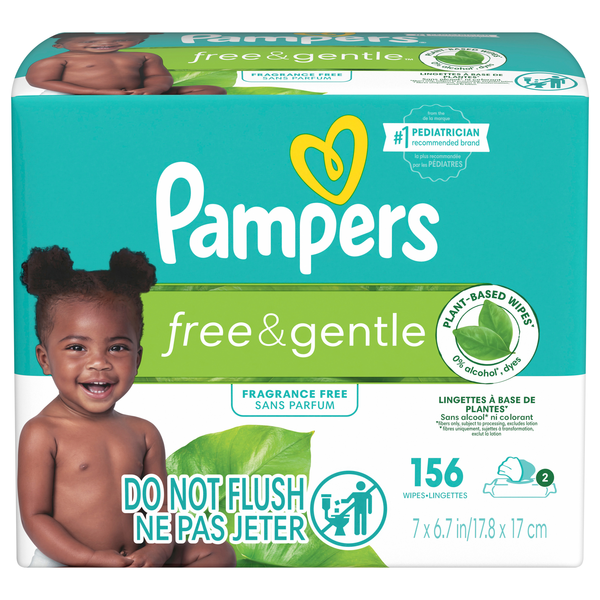 Pampers Free & Gentle Baby Wipes - 2 pk