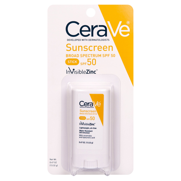 CeraVe InvisibleZinc Sunscreen Stick Broad Spectrum SPF 50
