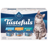 Blue Buffalo Tastefuls Natural Pate Variety Adult Wet Cat Food - 12 ct