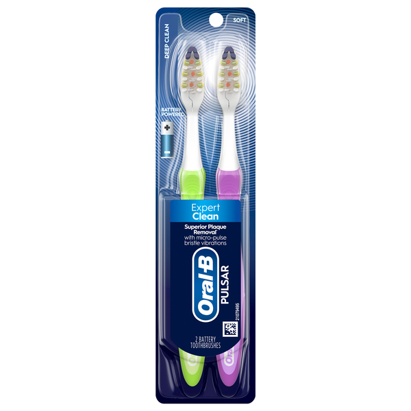 Oral-B Pulsar Expert Clean Battery Powered Toothbrushes Soft Value Pack