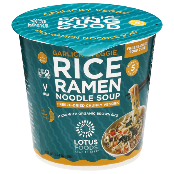 Lotus Foods Gluten Free Garlicky Veggie Rice Ramen Noodle Soup Cup