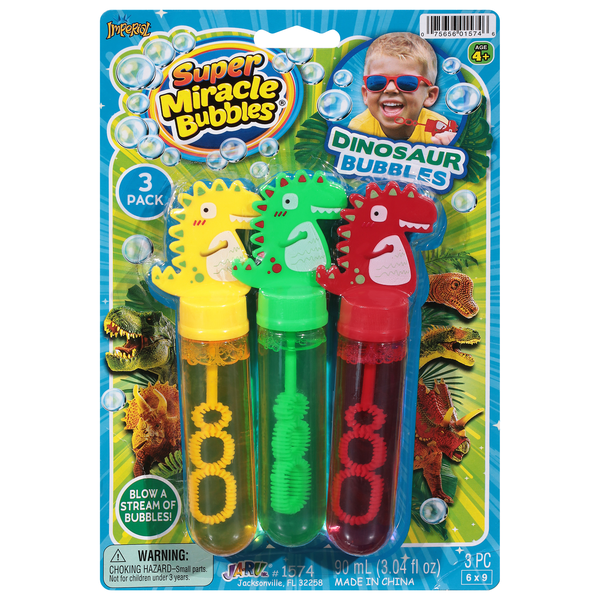 Super Miracle Bubbles Dinosaur Bubbles - 3 ct
