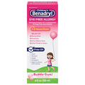 Benadryl Children's Dye-Free Allergy Antihistamine Liquid Bubble Gum