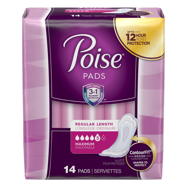 Save on Poise Incontinence Pads Maximum Regular Length Order Online