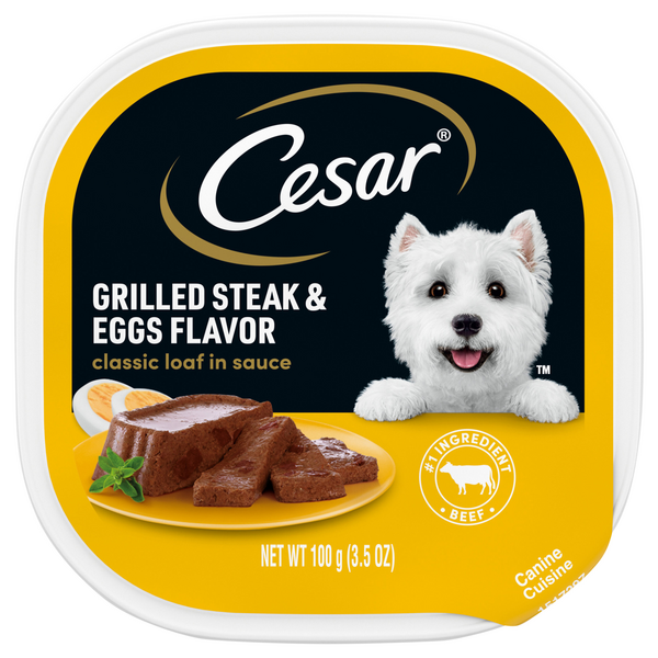 CESAR Classic Loaf in Sauce Grilled Steak & Eggs Flavor Wet Adult Dog Food