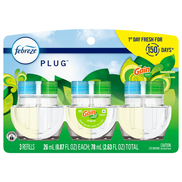 Febreze PLUG Gain Original Scented Oil Refills - 3 ct