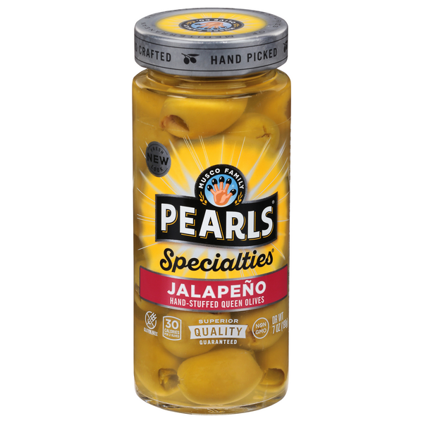 Save on Pearls Specialties Queen Olives Jalapeno Stuffed Order Online