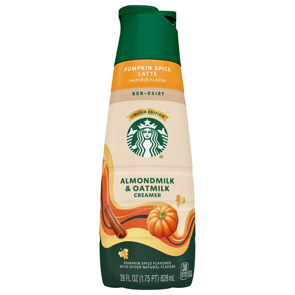 Starbucks Non-Dairy Pumpkin Flavored Almondmilk & Oatmilk Coffee Creamer