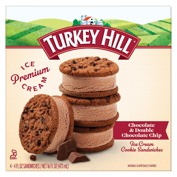 Save on Turkey Hill Ice Cream Sandwiches Chocolate & Double Chocolate
