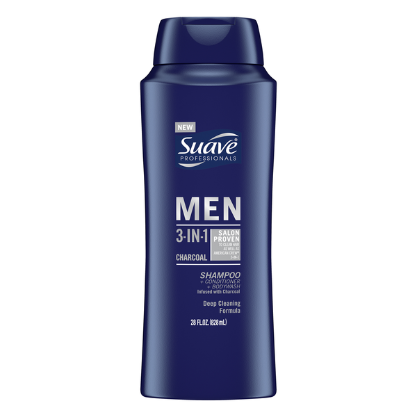 Suave Men Charcoal 3-in-1 Shampoo & Conditioner + Bodywash