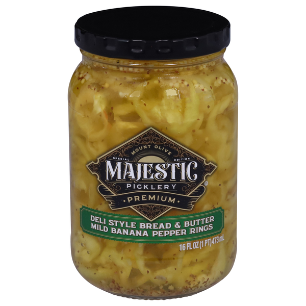 Majestic Picklery Deli Style Bread & Butter Mild Banana Pepper Rings