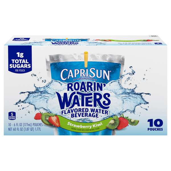 Capri Sun Roarin' Waters Strawberry Kiwi Flavored Beverage Pouches - 10 pk