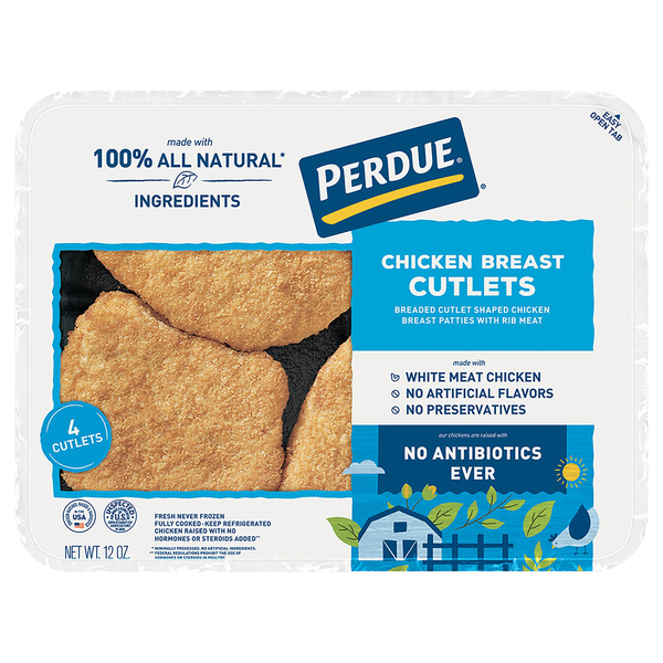 Perdue Natural Breaded Chicken Breast Cutlets - 4 ct Fresh