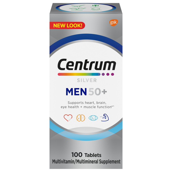 Centrum Silver Men 50+ Multivitamin Multimineral Supplement Tablets