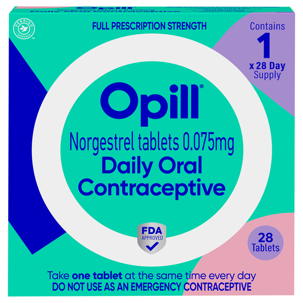 Opill Daily Oral Contraceptive 0.075 mg Norgestrel Tablets