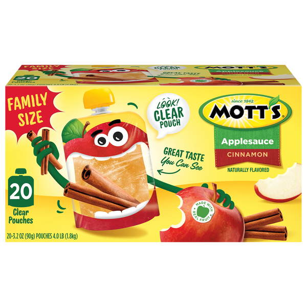 Mott's Cinnamon Applesauce Pouches Family Size - 20 ct