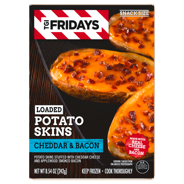 TGI Fridays Cheddar & Bacon Loaded Potato Skins Frozen