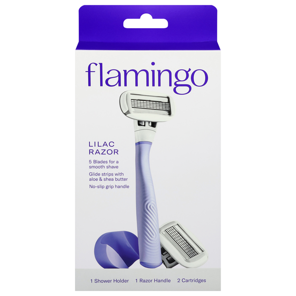 Flamingo Women's Razor 5 Blade Lilac Shaving Kit