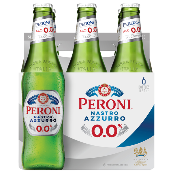 Peroni Nastro Azzurro Non-Alcoholic Malt Beverage - 6 pk
