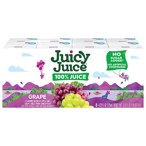 Juicy Juice 100% Grape Juice Boxes No Added Sugar - 8 pk