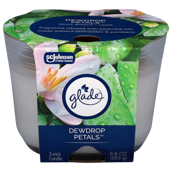 Glade Dewdrop Petals 3-Wick Candle