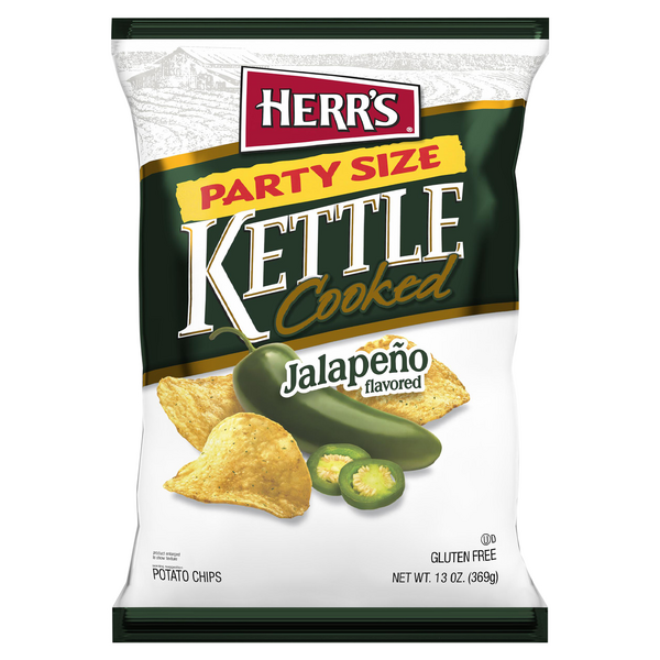 Save on Herr's Kettle Cooked Potato Chips Jalapeno Flavored Party Size