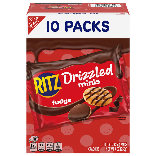 Nabisco Ritz Drizzled Minis Fudge Crackers - 10 ct