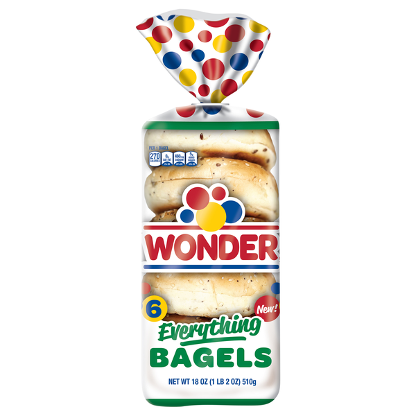Wonder Everything Pre-Sliced Bagels - 6 ct