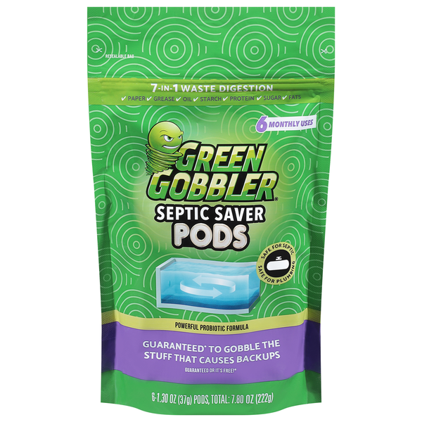 Green Gobbler Septic Saver Pods - 6 ct
