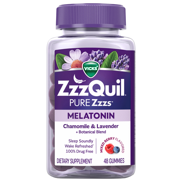 Vicks ZzzQuil Pure Zzzs Melatonin + Chamomile & Lavender Gummies
