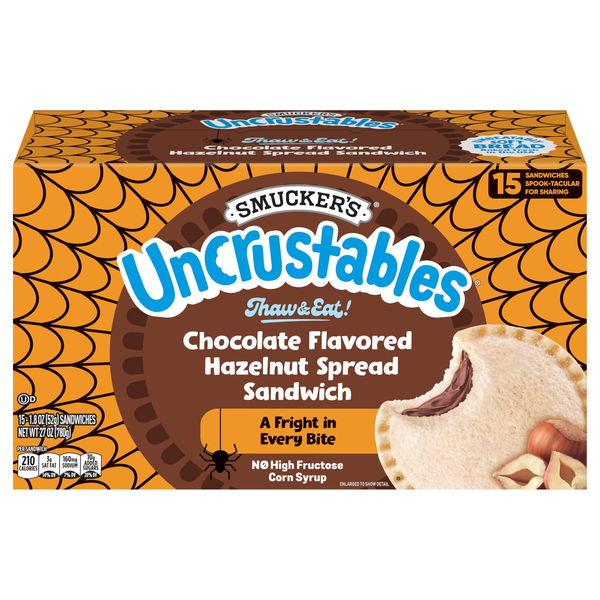 Smucker's Uncrustables Chocolate Flavored Hazelnut Spread Sandwich - 15 ct