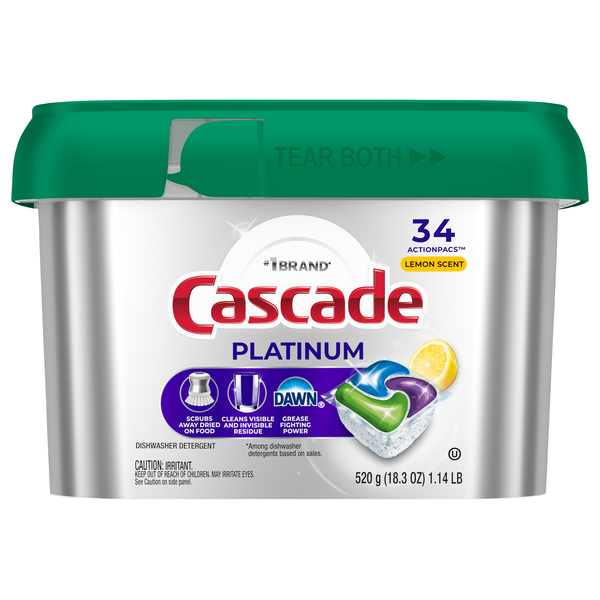 Cascade Platinum Dawn Lemon Scent Dishwasher Detergent ActionPacs