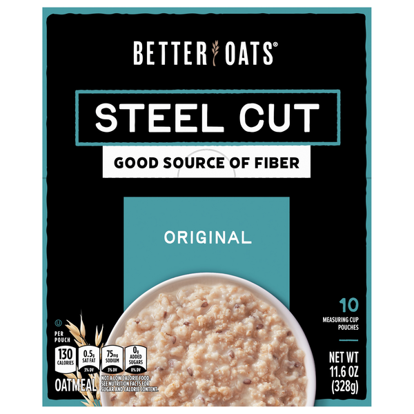 Better Oats Steel Cut Original Quick Cooking Oatmeal - 10 ct