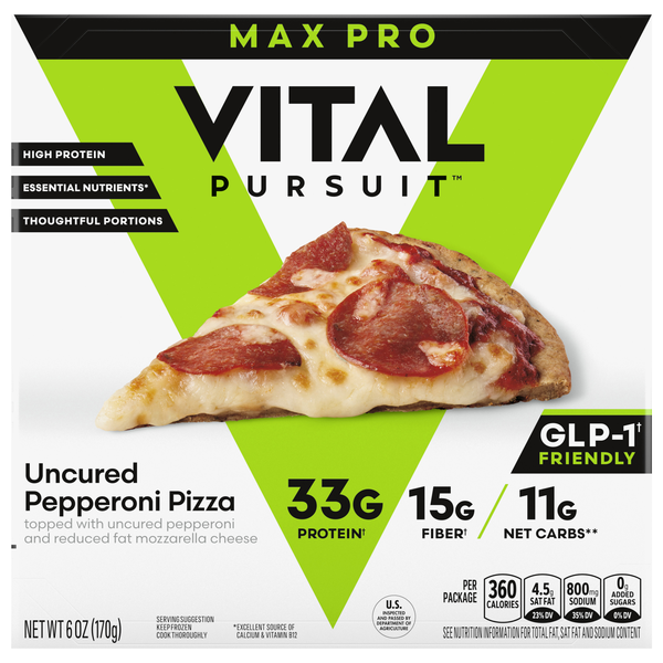 Vital Pursuit Max Pro Uncured Pepperoni Pizza Frozen