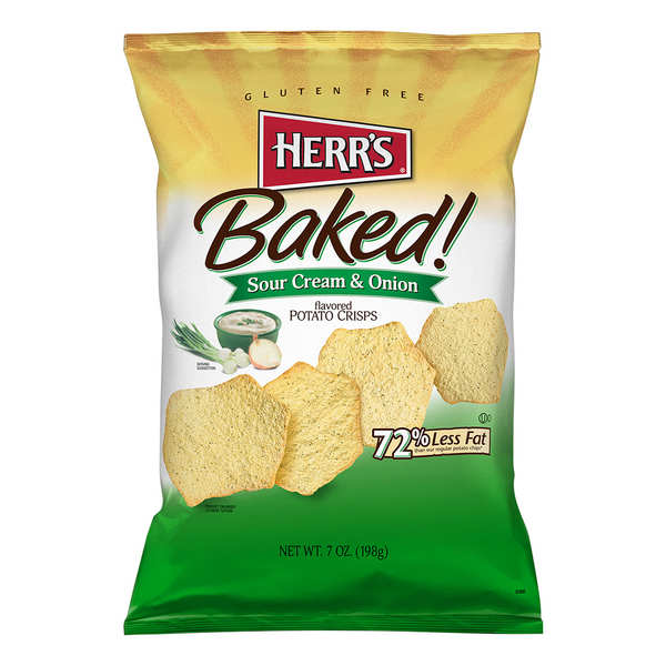 Herr's Baked! Sour Cream & Onion Potato Crisps Chips