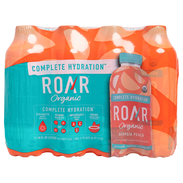 ROAR Organic Georiga Peach Flavored Water - 12 pk
