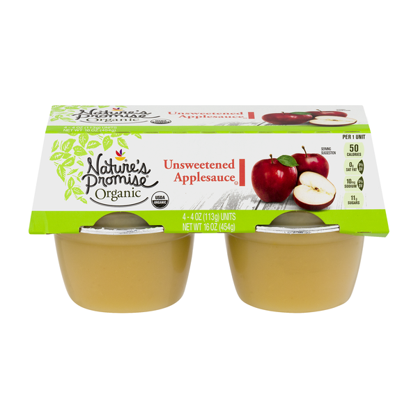 Save on Nature's Promise Organic Unsweetened Applesauce 4 ct Order