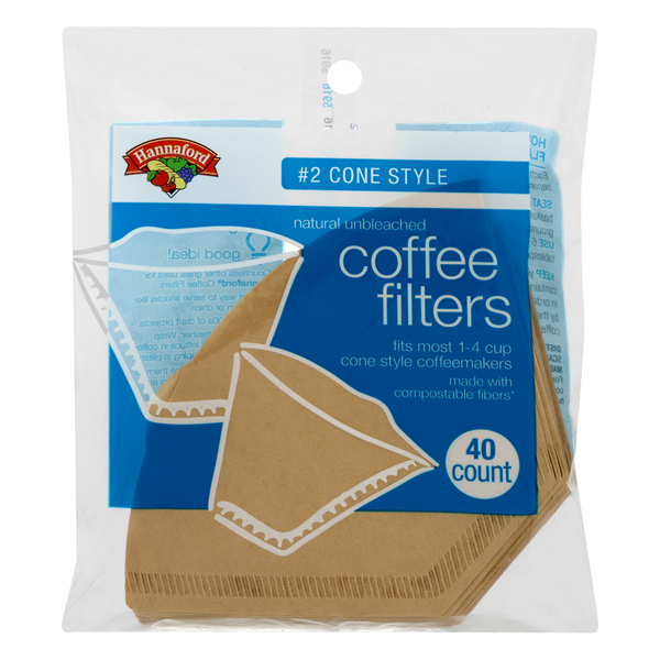 Hannaford Coffee Filters #2 Cone Style Natural Unbleached