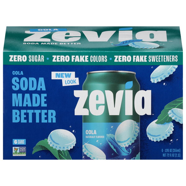 Zevia Zero Sugar Cola Soda - 6 pk