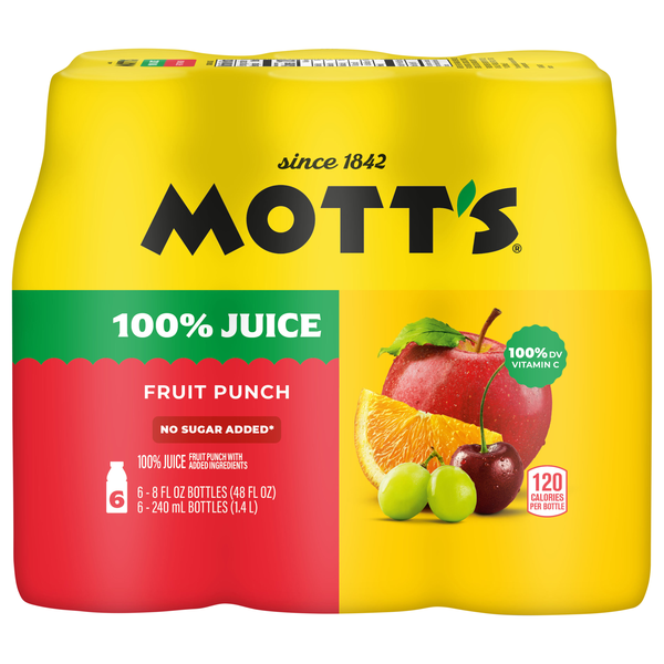 Mott's 100% Juice Fruit Punch - 6 pk