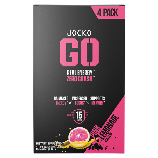 JOCKO GO Sugar Free Pink Lemonade Energy Drink - 4 pk