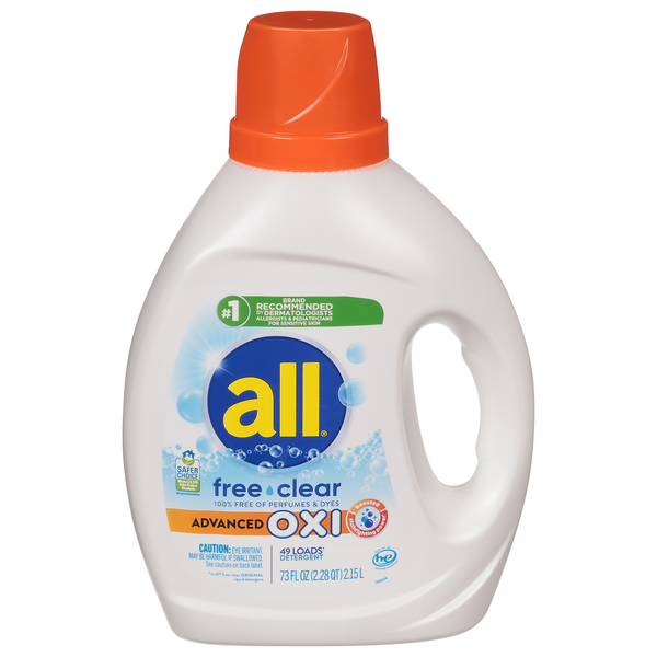 all Advanced Oxi Free & Clear Liquid Laundry Detergent