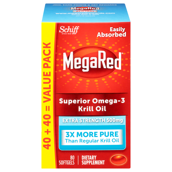 MegaRed Omega-3 Krill Oil Extra Strength 500 mg Softgels