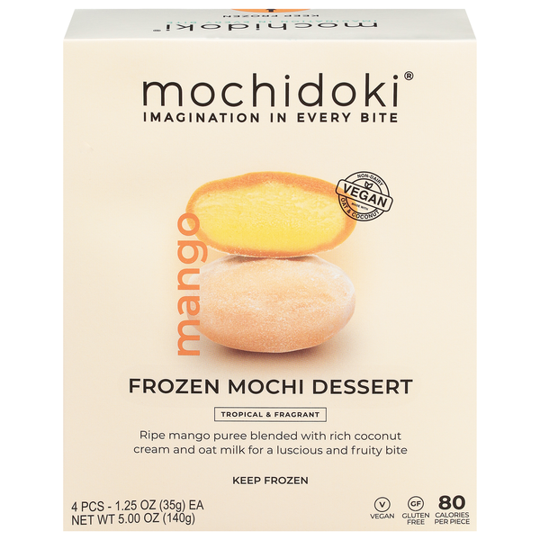 Mochidoki Vegan Mango Frozen Mochi Dessert - 4 ct