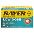 Bayer Low Dose Aspirin Regimen Pain Relief 81 mg Enteric Coated Tablets