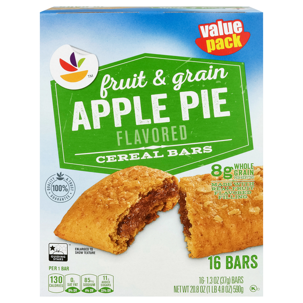 Stop & Shop Fruit & Grain Apple Pie Cereal Bars Value Pack - 16 ct