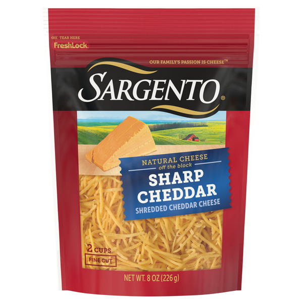 Sargento Off The Block Natural Fine Cut Shredded Sharp Cheddar Cheese