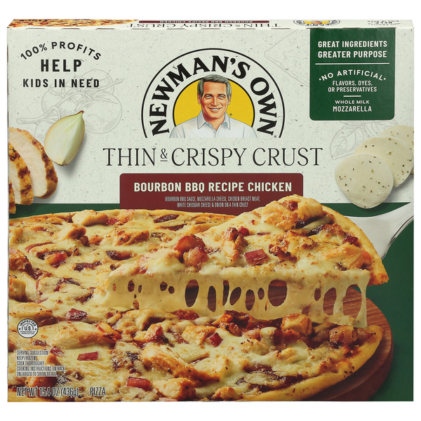 Newman's Own Thin & Crispy Crust Bourbon BBQ Recipe Chicken Pizza Frozen