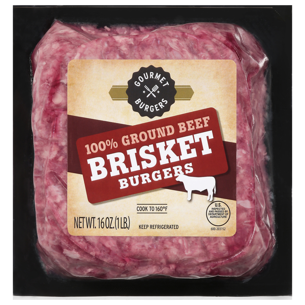 Gourmet Burgers 100% Ground Beef Brisket Burgers