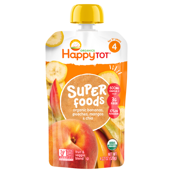 Happy Tot Organics Super Foods Banana Peach & Mango + Super Chia